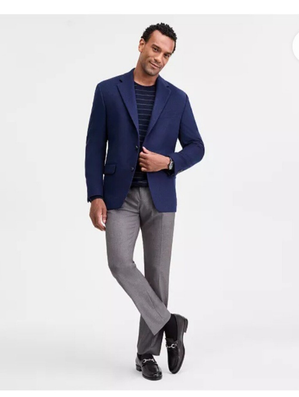 Michael Kors Men's Navy Supee Light Weight Two-Button Blazer Suit Jacket
